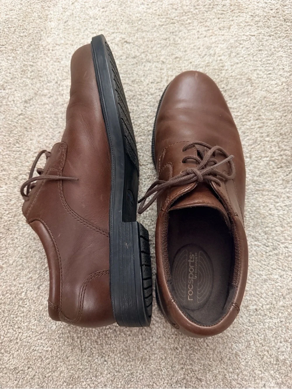 Rockport Men’s Brown Leather Lace Up Oxford Dress Shoes Size 9M